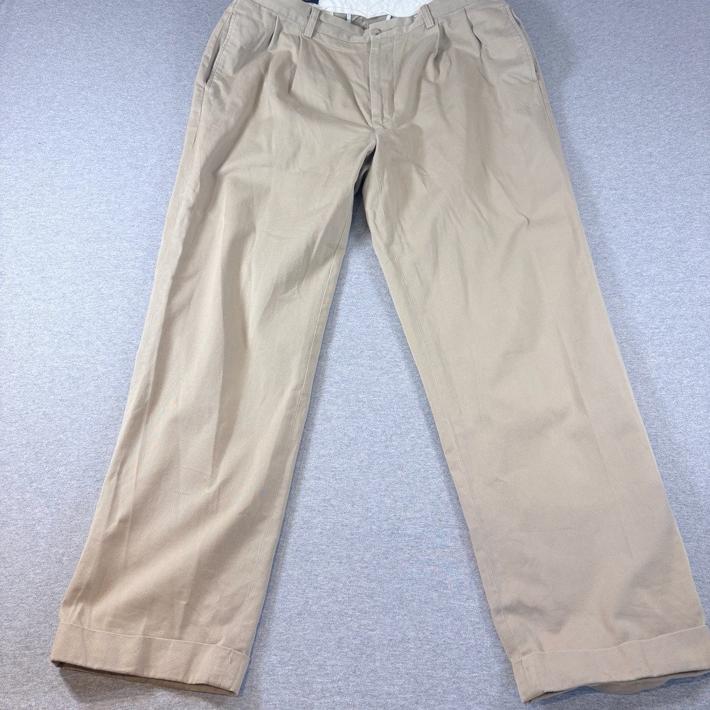 Polo Ralph Lauren Hammond Pant Mens 35x32‎ Tan Pleated Classic Chino Cotton